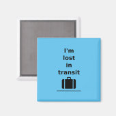Ik ben verloren in Transit Travel Suitcase Light-M Magneet (Voorkant / Achterkant)