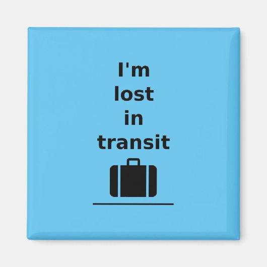 Ik ben verloren in Transit Travel Suitcase Light-M Magneet (Voorkant)