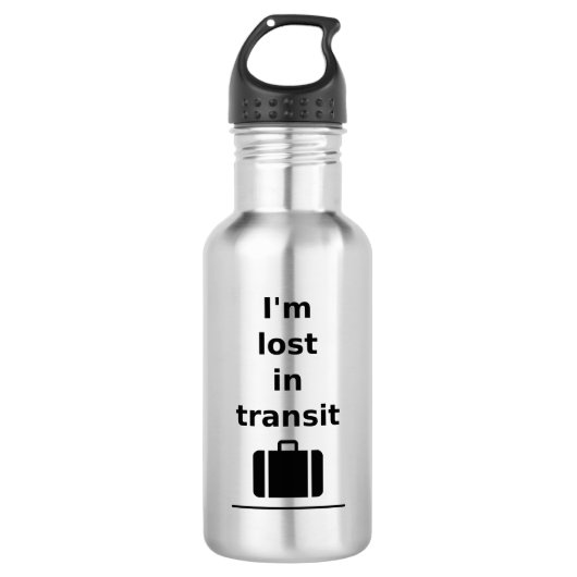 Ik ben verloren in Transit Travel Suitcase Light-M Waterfles (Voorkant)