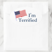 Ik ben vermaakt ovale sticker (Tas)