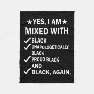 Ik ben vermengd met Black Proud Afrikaanse zwarte  Fleece Deken
