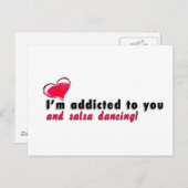 Ik ben verslaafd aan jou en salsa dansend Briefkaa Briefkaart (Voorkant / Achterkant)