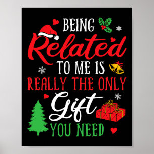 Ik ben verwant met mij - grappige kerstfeestdagen poster