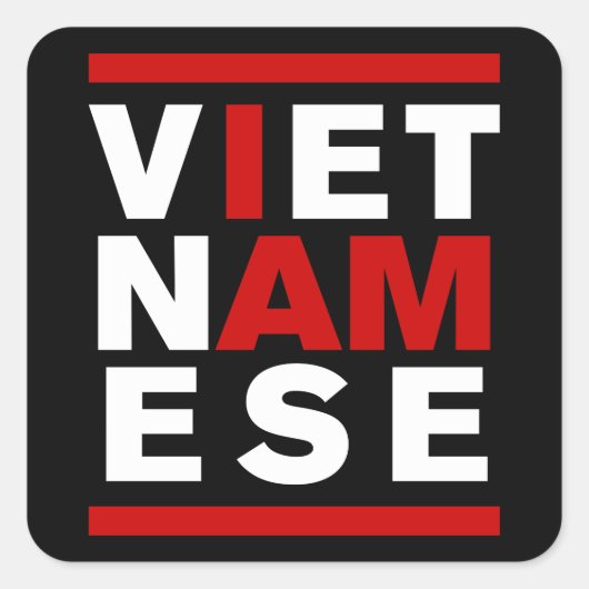 IK BEN VIETNAMESE VIERKANTE STICKER (Voorkant)