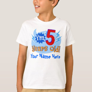 Ik ben vijf jaar oud! (Personaliseren met de naam T-shirt