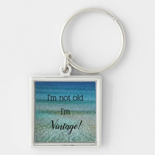 Ik ben vintage Button Sleutelhanger (Voorkant)