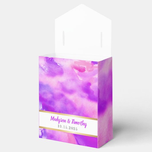 Ik ben VIOLET WATERVERF Trouwgeschenk Favor Box Bedankdoosjes (Geopend)
