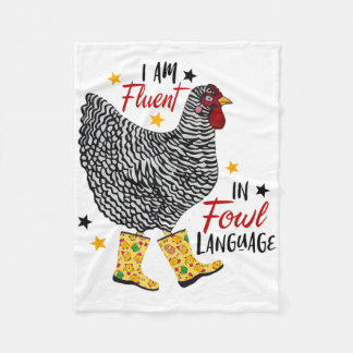 Ik ben vloeiend in gevogelte taal boerderij leven  fleece deken