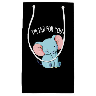 Ik ben voor je grappige olifant Pun Dark BG Klein Cadeauzakje