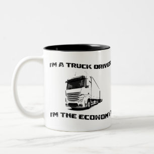 Ik ben vrachtwagenchauffeur, ik ben de economie! tweekleurige koffiemok