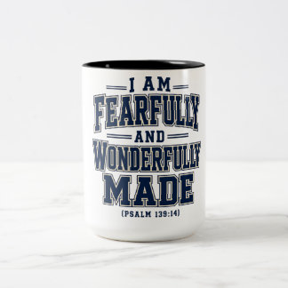 Ik Ben Vreeswekkend en Wonderbaarlijk Geschapen Tweekleurige Koffiemok