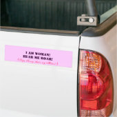 Ik ben vrouw. bumpersticker (Op Truck)