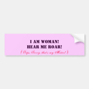 Ik ben vrouw. bumpersticker