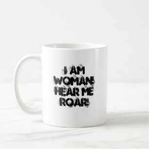 Ik ben VROUW! Hoor me ROAR! Koffiemok