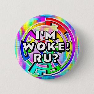 IK BEN WAAR! RU? (je kan de woorden aanpassen) Ronde Button 5,7 Cm