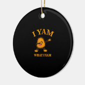 Ik ben wat ik ben aardappelliefhebber of danser keramisch ornament (Links)