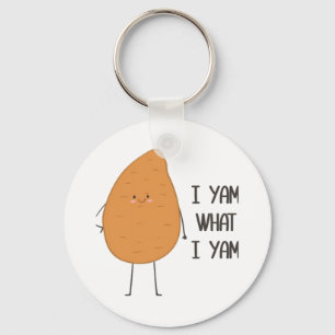 Ik ben wat ik ben! Geweldige Yam Plantaardige Pun Sleutelhanger