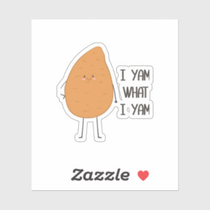 Ik ben wat ik ben! Geweldige Yam Plantaardige Pun Sticker