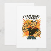 Ik ben wat ik ben Popeye Cartoon Quote Klassieker Feestdagenkaart (Voorkant / Achterkant)