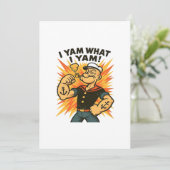 Ik ben wat ik ben Popeye Cartoon Quote Klassieker Feestdagenkaart (Staand voorkant)