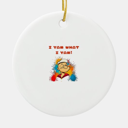 Ik ben wat ik Yam Classic Sloth Trendy Keramisch Ornament (Voorkant)