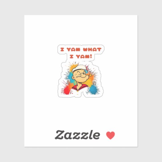 Ik ben wat ik Yam Classic Sloth Trendy Sticker (Vel)