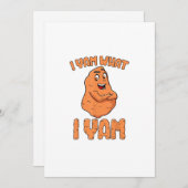 Ik ben wat ik Yam Sweet Potato Funny Thanksgiving Feestdagenkaart (Voorkant / Achterkant)