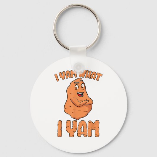 Ik ben wat ik Yam Sweet Potato Funny Thanksgiving Sleutelhanger (Voorkant)