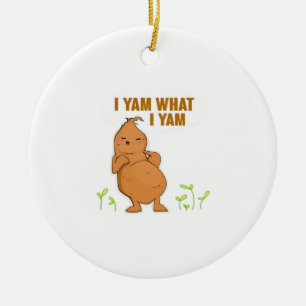 Ik ben wat ik Yam Trendy Basic Keramisch Ornament