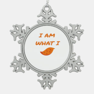 Ik ben wat ik zeg klassiek tin sneeuwvlok ornament