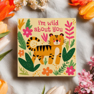 Ik ben wild over jou Jungle Tijger Valentijnsdag Kaart