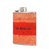 "Ik ben Worthy"  grappigheid Heupfles (Links)