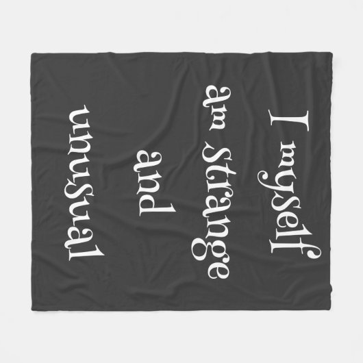 Ik ben zelf vreemd en ongewoon fleece deken (Voorkant (Horizontaal))