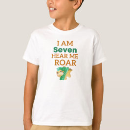 Ik ben zeven die me horen Roar Birthday kinder T-R T-shirt