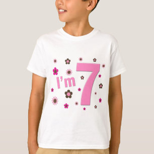 Ik ben zeven roze en bruine bloemen t-shirt