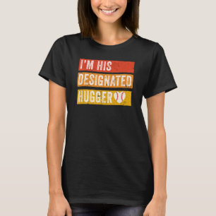 Ik ben zijn aangewezen hongerige grappige honkbalv t-shirt