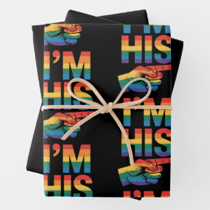 Ik ben zijn gay koppel bijpassende LGBTQ trots Inpakpapier Vel