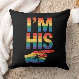 Ik ben zijn gay koppel bijpassende LGBTQ trots Kussen