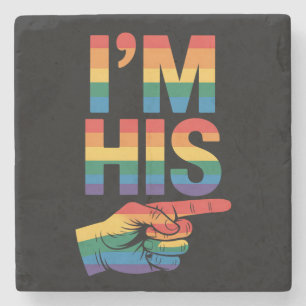 Ik ben zijn gay koppelmatchende LGBTQ trots Stenen Onderzetter