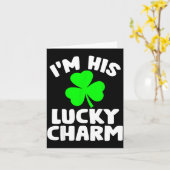 Ik ben zijn Lucky Charm Grappige koppels St. Patri Kaart (Gele Bloem)