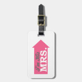 Ik ben zijn Mrs. (Hot-roze pijl) Bagagelabel (Voorkant verticaal)
