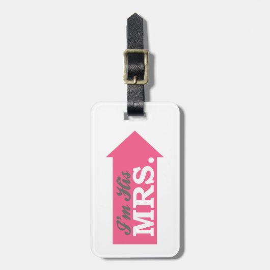 Ik ben zijn Mrs. (Hot-roze pijl) Bagagelabel (Voorkant verticaal)