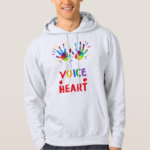 Ik ben zijn stem, hij is mijn hart autisme bewustz hoodie