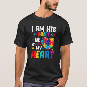 Ik ben Zijn Stem Hij Is Mijn Hart Autisme Bewustzi T-shirt
