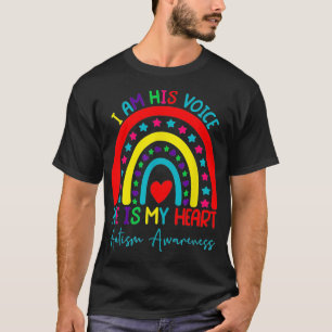 Ik ben zijn stem, hij is mijn hart autisme rui t-shirt
