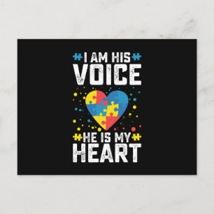 Ik ben zijn stem. Hij is mijn hartautisme mama pap Briefkaart