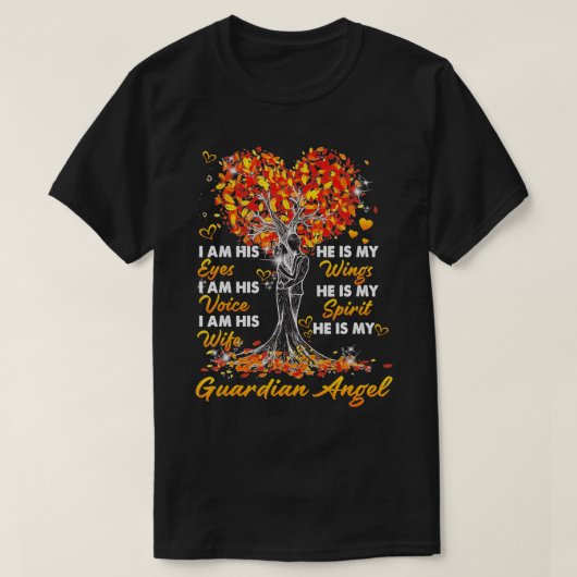 Ik ben zijn vrouw Hij is mijn Guardian Angel, Memo T-shirt (Design voorkant)