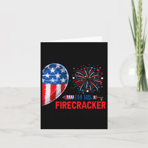 Ik ben zijn vuurwerk 4 juli grappige koppel kostuu kaart