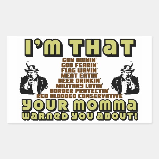 Ik ben zo conservatief rechthoekige sticker (Voorkant)