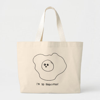 Ik ben zo Eggquote Grote Tote Bag